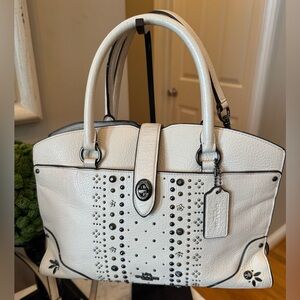 Coach - Mercer 30 Satchel w/Bandana Rivets Pebbled Leather 2016 Nice Condition